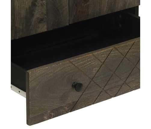 Aparador alto madera maciza de mango negro 60x33x100 cm