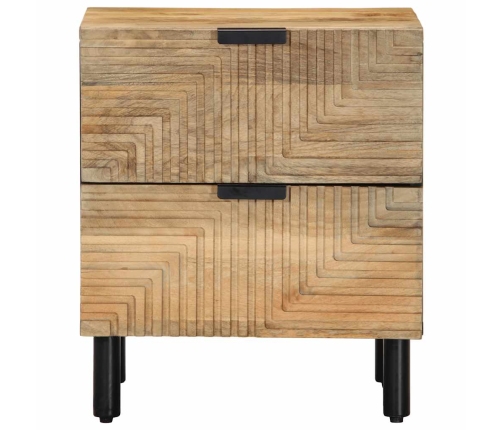 Mesilla de noche marrón 40x33x46 cm madera maciza mango