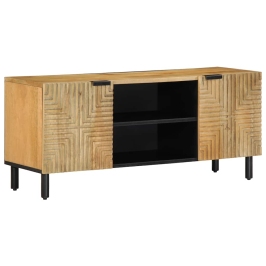 Mueble de TV marrón 105x33x46 cm madera maciza mango