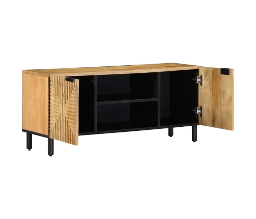 Mueble de TV marrón 105x33x46 cm madera maciza mango