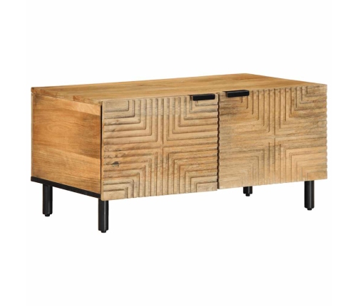 Mesa de centro marrón 80x50x40 cm madera maciza mango