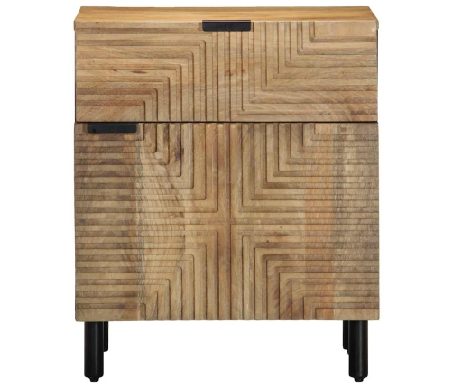 Mesita de noche madera maciza de mango 50x33x60 cm marrón