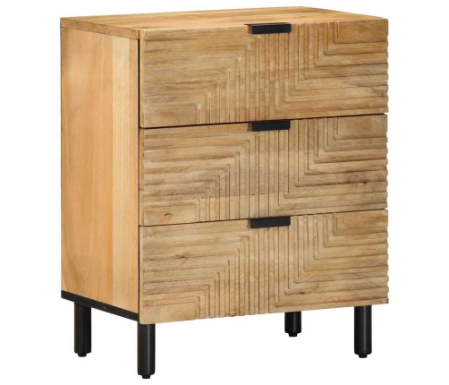 Mesita de noche madera maciza de mango 50x33x60 cm marrón