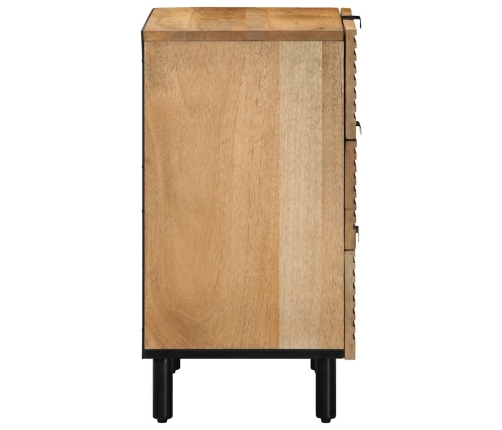 Mesita de noche madera maciza de mango 50x33x60 cm marrón