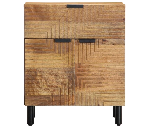 Mesita de noche madera maciza de mango 50x33x60 cm marrón