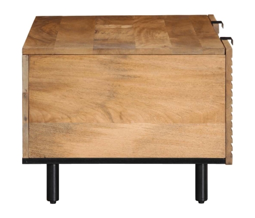 Mesa de centro madera maciza de mango negra 100x54x40 cm marrón