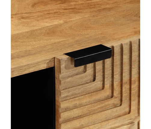 Mesa de centro madera maciza de mango negra 100x54x40 cm marrón