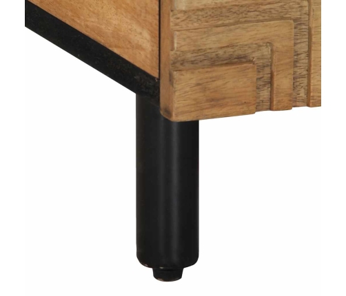 Mesa de centro madera maciza de mango negra 100x54x40 cm marrón