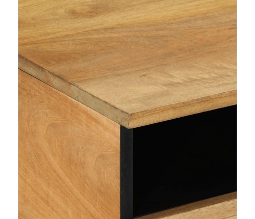 Mesa de centro madera maciza de mango marrón 80x54x40 cm