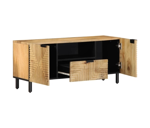 Mueble de TV marrón 105x33x46 cm madera maciza mango