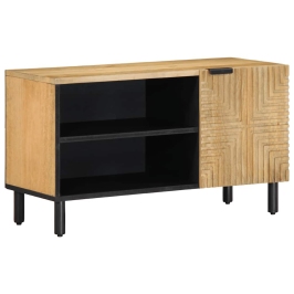 Mueble de TV madera maciza mango marrón 80x31,5x46 cm