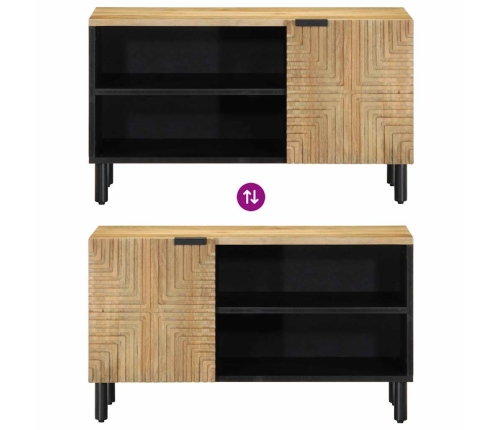 Mueble de TV madera maciza mango marrón 80x31,5x46 cm