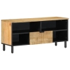 Mueble de TV madera maciza de mango marrón 100x33x46 cm