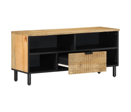 Mueble de TV madera maciza de mango marrón 100x33x46 cm