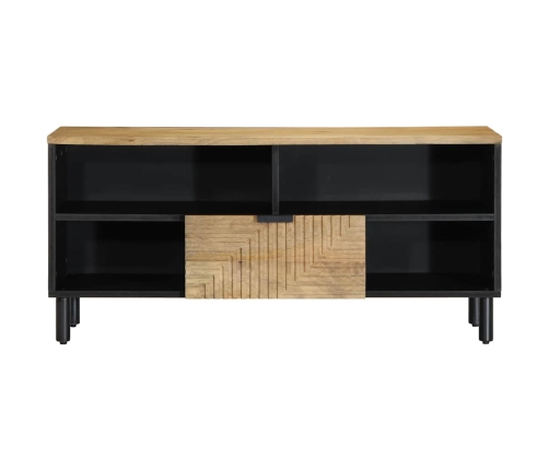 Mueble de TV madera maciza de mango marrón 100x33x46 cm