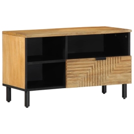 Mueble de TV madera maciza de mango marrón 80x33x46 cm