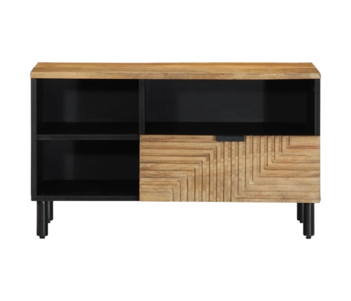 Mueble de TV madera maciza de mango marrón 80x33x46 cm