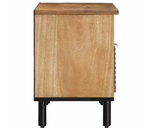 Mueble de TV madera maciza de mango marrón 80x33x46 cm