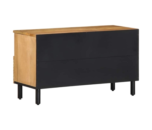 Mueble de TV madera maciza de mango marrón 80x33x46 cm