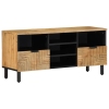 Mueble de TV madera maciza de mango marrón 100x33x46 cm