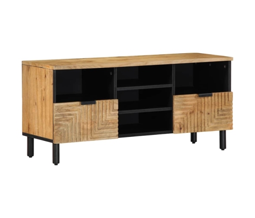 Mueble de TV madera maciza de mango marrón 100x33x46 cm