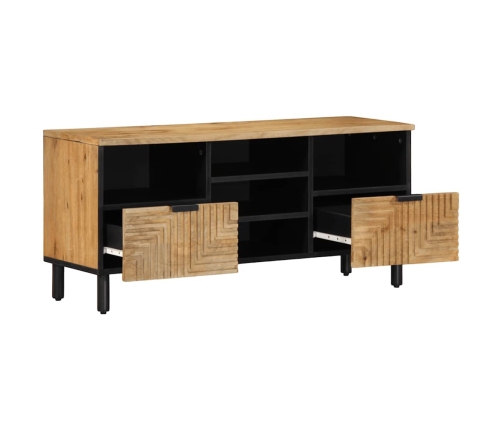 Mueble de TV madera maciza de mango marrón 100x33x46 cm