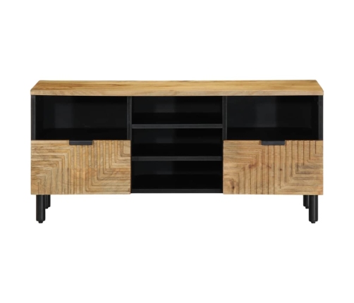 Mueble de TV madera maciza de mango marrón 100x33x46 cm