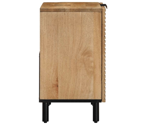 Armario de lavabo de baño madera maciza mango marrón 62x33x58cm