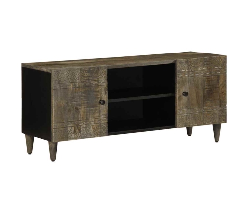 Mueble de TV madera maciza de mango gris claro 105x33,5x46 cm