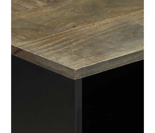 Mesa de centro de madera maciza de mango gris claro 80x50x40 cm