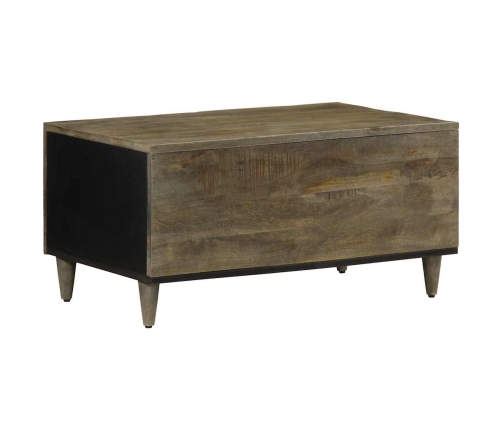 Mesa de centro de madera maciza de mango gris claro 80x50x40 cm