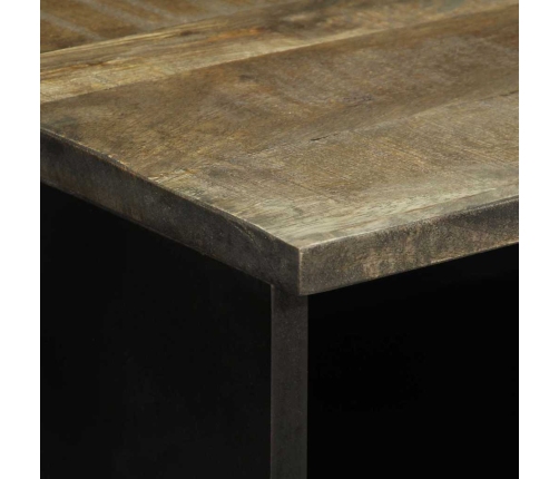 Mesita de noche de madera maciza de mango gris claro 40x33x46cm