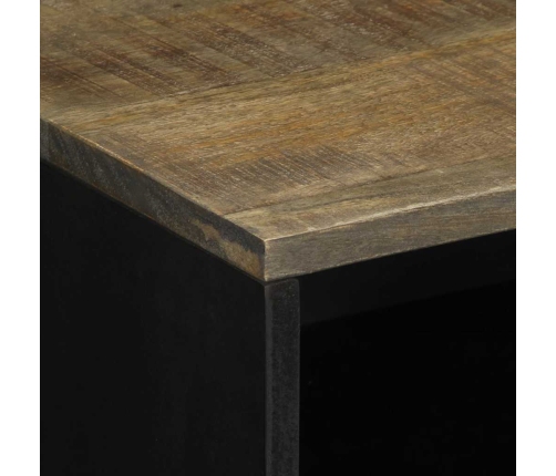 Mesita de noche madera maciza de mango gris claro 50x33x60 cm