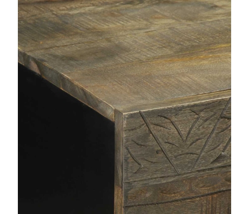 Mesa de centro madera maciza de mango gris claro 100x54x40 cm