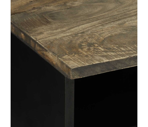 Mesa de centro madera maciza de mango gris claro 80x54x40 cm