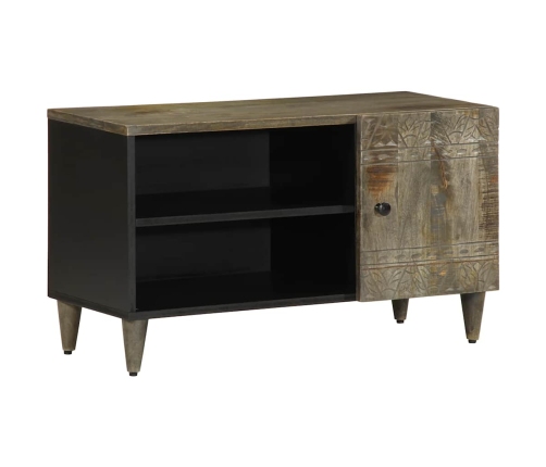 Mueble de TV madera maciza de mango gris claro 80x31,5x46 cm