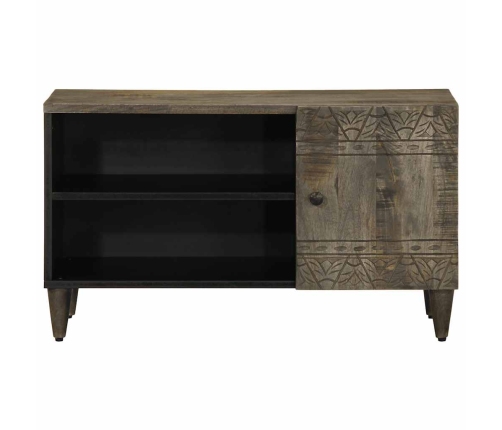 Mueble de TV madera maciza de mango gris claro 80x31,5x46 cm