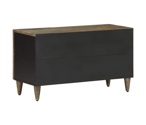 Mueble de TV madera maciza de mango gris claro 80x31,5x46 cm