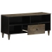 Mueble de TV madera maciza de mango negro 100x33x46 cm