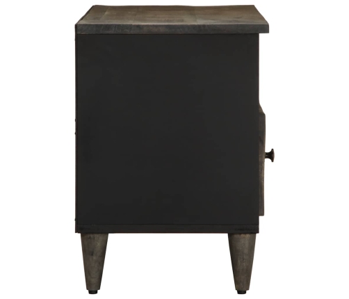 Mueble de TV madera maciza de mango negro 100x33x46 cm