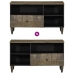 Mueble de TV madera maciza de mango negro 80x33x46 cm