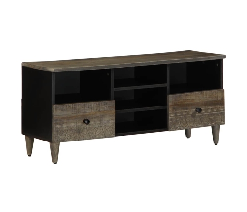 Mueble de TV madera maciza de mango negro 100x33x46 cm