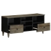 Mueble de TV madera maciza de mango negro 100x33x46 cm