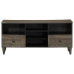 Mueble de TV madera maciza de mango negro 100x33x46 cm