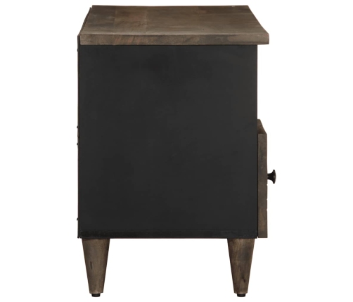 Mueble de TV madera maciza de mango negro 100x33x46 cm