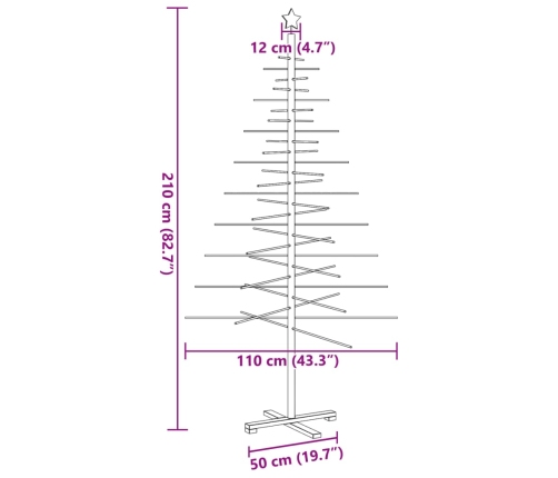 Árbol de Navidad de madera de adorno madera maciza pino 210 cm