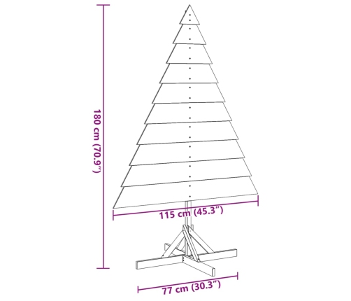 Árbol de Navidad de adorno madera maciza 180 cm