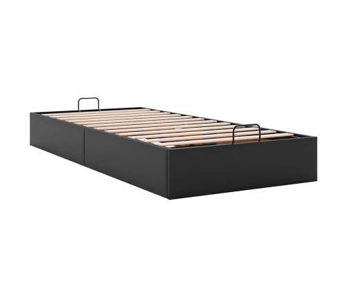 Estructura de cama otomana sin colchón negro 90x190 cm