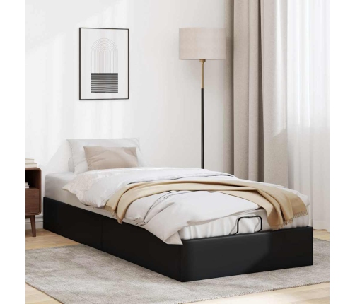 Estructura de cama otomana sin colchón negro 90x190 cm