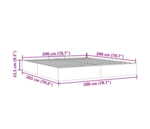 Estructura de cama otomana sin colchón negro 200x200 cm